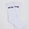 Calcetines de media caña acanalados en blanco