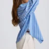 Camisa oversize de popelín de algodón a rayas en azul