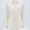 Camisa oversize de popelín de algodón Lerici en blanco