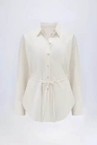 Camisa oversize de popelín de algodón Lerici en blanco
