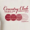 Camiseta corta con estampado en color marfil