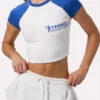 Camiseta corta con estampado gráfico en blanco