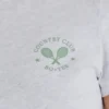 Camiseta corta con estampado gráfico en gris jaspeado