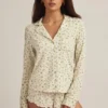 Camiseta de pijama de manga larga Mirae Modal con estampado de limones