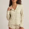 Camiseta de pijama de manga larga Mirae Modal con estampado de limones