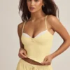 Camiseta de pijama tipo camisola Isalie de modal en amarillo pastel