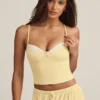 Camiseta de pijama tipo camisola Isalie de modal en amarillo pastel