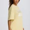 Camiseta oversize con estampado gráfico en color limón