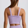 Camiseta sin costuras Super Sculpt de corte largo en lila suave