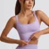 Camiseta sin costuras Super Sculpt de corte largo en lila suave