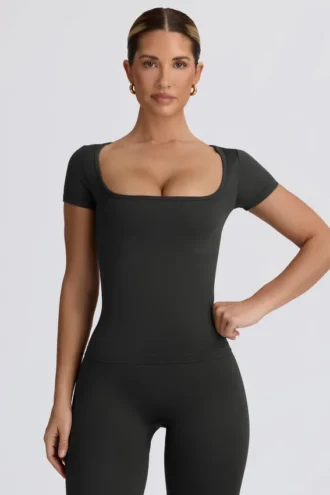 Camiseta sin costuras Super Sculpt en color ceniza