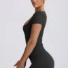 Camiseta sin costuras Super Sculpt en color ceniza