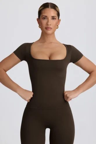 Camiseta sin costuras Super Sculpt en marrón