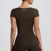 Camiseta sin costuras Super Sculpt en marrón