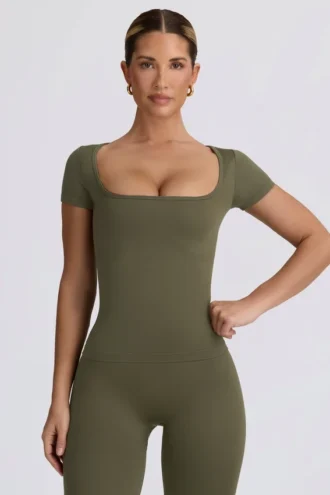 Camiseta sin costuras Super Sculpt en verde claro