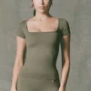 Camiseta sin costuras Super Sculpt en verde claro