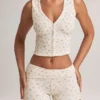 Pantalones Cortos Nina de modal con cintura media y vuelta en estampado floral