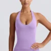 Camiseta sin mangas con cuello halter Define Luxe en color lila