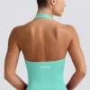 Camiseta sin mangas con cuello halter Define Luxe en color menta