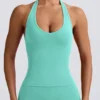 Camiseta sin mangas con cuello halter Define Luxe en color menta