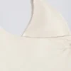 Camiseta sin mangas con cuello halter y espalda abierta en marfil jaspeado
