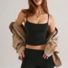 Camiseta sin mangas con cuello redondo de modal Ailany en negro