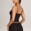 Camiseta sin mangas con cuello redondo de modal Ailany en negro