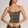 Camiseta sin mangas con cuello redondo de modal de Ailany con estampado de leopardo