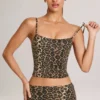 Camiseta sin mangas con cuello redondo de modal de Ailany con estampado de leopardo