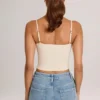Camiseta sin mangas con cuello redondo de modal de Ailany en color marfil