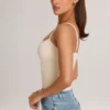 Camiseta sin mangas con cuello redondo de modal de Ailany en color marfil