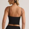 Camiseta sin mangas con escote en V y fruncidos Elma Modal en negro