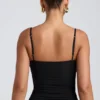 Camiseta sin mangas con fruncidos y capas Esme Modal en negro