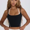 Camiseta sin mangas corta con capas Soft Active en negro