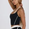 Camiseta sin mangas corta con capas Soft Active en negro