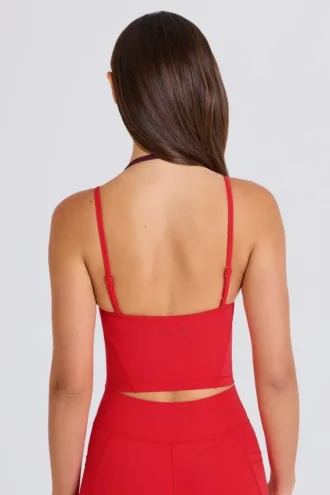 Camiseta sin mangas corta con capas Soft Active en rojo fresa