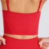Camiseta sin mangas corta con capas Soft Active en rojo fresa