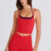 Camiseta sin mangas corta con capas Soft Active en rojo fresa