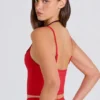 Camiseta sin mangas corta con capas Soft Active en rojo fresa