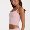 Camiseta sin mangas corta de modal en color rosa palo