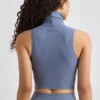 Camiseta sin mangas de cuello alto Soft Active en gris pizarra