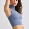 Camiseta sin mangas de cuello alto Soft Active en gris pizarra