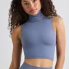 Camiseta sin mangas de cuello alto Soft Active en gris pizarra
