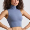 Camiseta sin mangas de cuello alto Soft Active en gris pizarra