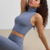 Camiseta sin mangas de cuello alto Soft Active en gris pizarra