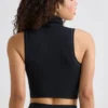 Camiseta sin mangas de cuello alto Soft Active en negro