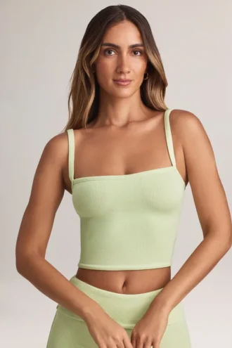 Camiseta sin mangas de modal con cuello cuadrado Lai en verde salvia