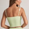 Camiseta sin mangas de modal con cuello cuadrado Lai en verde salvia