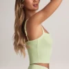 Camiseta sin mangas de modal con cuello cuadrado Lai en verde salvia