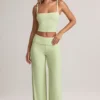 Camiseta sin mangas de modal con cuello cuadrado Lai en verde salvia